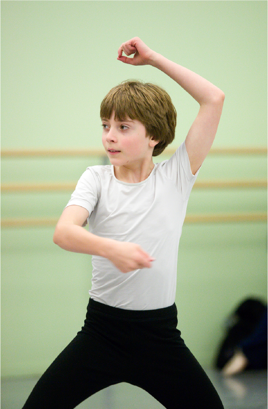 Rehearsing the mime scene. Photo by Blaine Truitt Covert. 