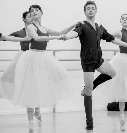 Eva Burton and Avery Reiners in rehearsal for August Bournonville's "Napoli." Photo by Blaine Truitt Covert