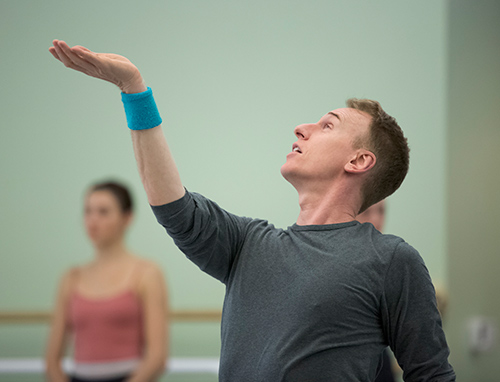Kevin Irving in rehearsal for the company premiere of Nacho Duato's "Por Vos Muero."  Photo by Blaine Truitt Covert. 